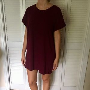 H&M Maroon T-shirt Dress